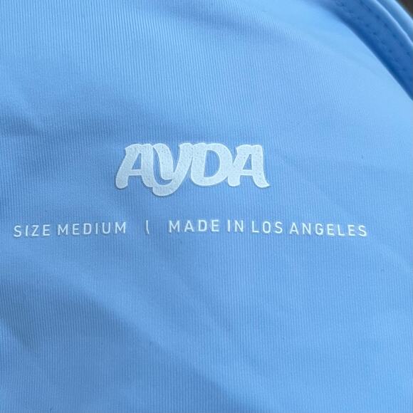 Ayda Activewear Flare Legging Light Blue Navy UNC Women's Medium - Picture 4 of 8